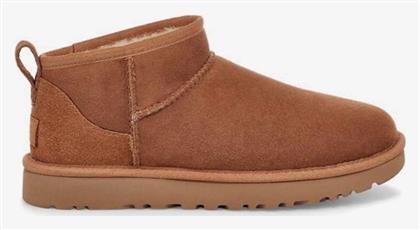 Ugg Australia Classic Ultra Mini Suede Γυναικεία Μποτάκια με Γούνα Chestnut