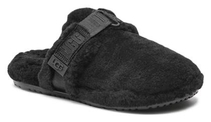 Ugg Australia Fluff It Χειμερινές Ανδρικές Παντόφλες με Γούνα Μαύρες