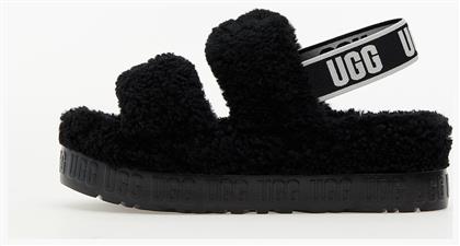 Ugg Australia Oh Fluffita Χειμερινές Γυναικείες Παντόφλες σε Μαύρο Χρώμα