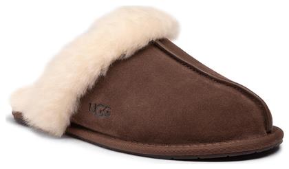 Ugg Australia W Scuffette II Χειμερινές Γυναικείες Παντόφλες με γούνα σε Καφέ Χρώμα