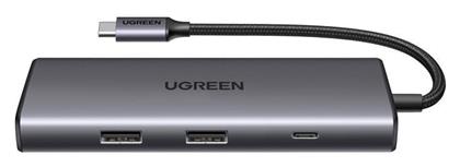 Ugreen CM498 USB-C Docking Station με HDMI 4K PD Ethernet και σύνδεση 2 Οθονών Μπλε