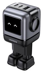 Ugreen Φορτιστής Χωρίς Καλώδιο GaN με Θύρα USB-A και 2 Θύρες USB-C 65W Power Delivery / Quick Charge 4.0 Γκρι (Robot) από το e-shop