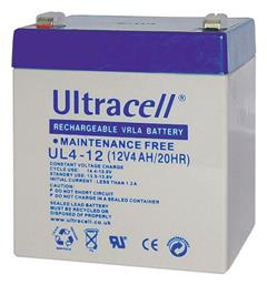 Ultracell UL 4-12 Μπαταρία UPS με Χωρητικότητα 4Ah και Τάση 12V