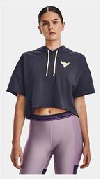 Under Armour Cropped Γυναικείο Φούτερ με Κουκούλα Steel/Summit White