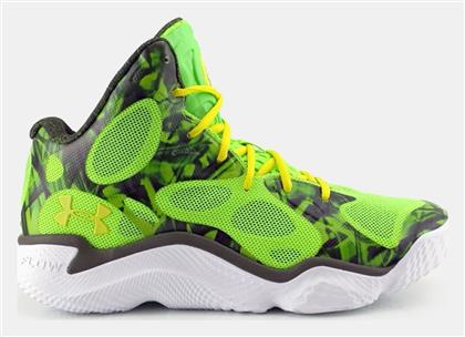 Under Armour Curry Spawn Flotro Ψηλά Μπασκετικά Παπούτσια Πράσινα