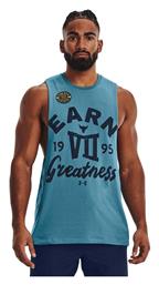 Under Armour Project Rock Earn Greatness Ανδρική Μπλούζα Αμάνικη Μπλε