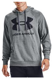 Under Armour Rival Ανδρικό Φούτερ με Κουκούλα και Τσέπες Fleece Γκρι