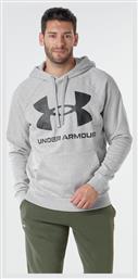 Under Armour Rival Big Ανδρικό Φούτερ με Κουκούλα και Τσέπες Heather Grey