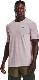 Under Armour Rush Seamless GeoSport Ανδρικό T-shirt Stone με Λογότυπο