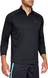 Under Armour Tech Ανδρική Μπλούζα με Φερμουάρ Μακρυμάνικη Μαύρη