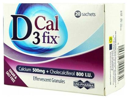 Uni-Pharma D3 Fix Calcium Βιταμίνη 500mg 20 x 1 φακελίσκοι 20τμχ