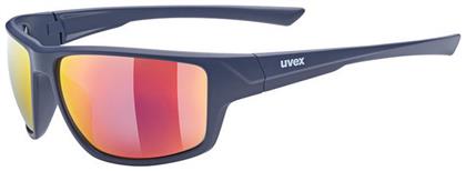 Uvex Sportstyle 230 Ανδρικά Γυαλιά Ηλίου με Μαύρο Κοκκάλινο Σκελετό και Μπλε Καθρέφτη Φακό S5320694416