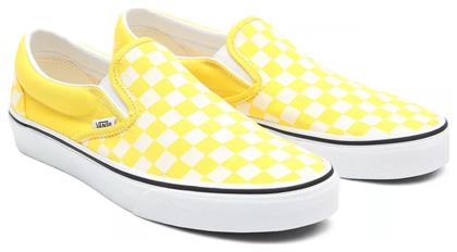 Vans Classic Checkerboard Πάνινα Ανδρικά Slip-On Cyber Yellow/True White