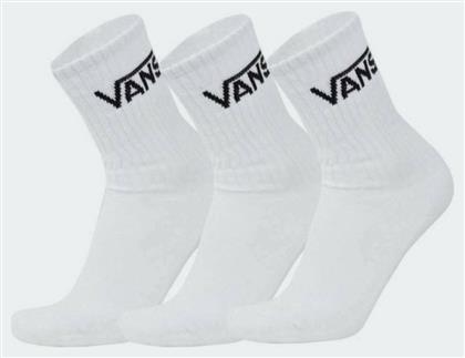 Vans Classic Crew Ανδρικές Μονόχρωμες Κάλτσες Λευκές 3Pack