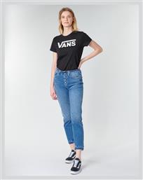 Vans Flying V Γυναικείο T-shirt Μαύρο με Στάμπα