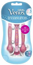 Venus Treasures Ξυραφάκια Σώματος μιας Χρήσης με 3 Λεπίδες & Λιπαντική Ταινία 3τμχ