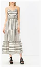 Vero Moda Maxi Καλοκαιρινό All Day Φόρεμα Βαμβακερό Beige Black