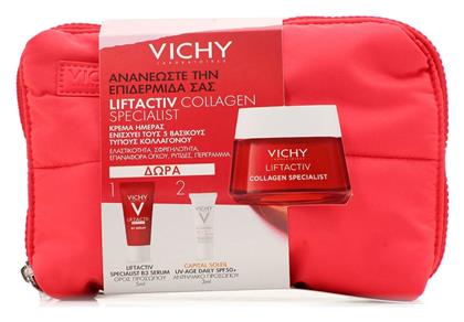 Vichy Promo Pack Liftactiv Collagen Specialist Κρέμα Ημέρας 50ml B3 Specialist Serum 5ml Capital Soleil Spf50+ 3ml & Τσαντάκι 1τμχ από το Attica