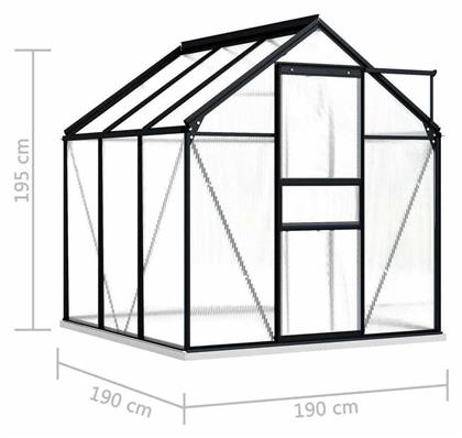vidaXL 48215 Θερμοκήπιο Τύπου Σπίτι με Σκελετό Αλουμινίου 1.9x1.9x22m