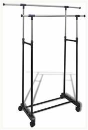 vidaXL Τροχήλατη Κρεμάστρα Δαπέδου από Μέταλλο Πτυσσόμενη Μαύρη 150x40x172cm