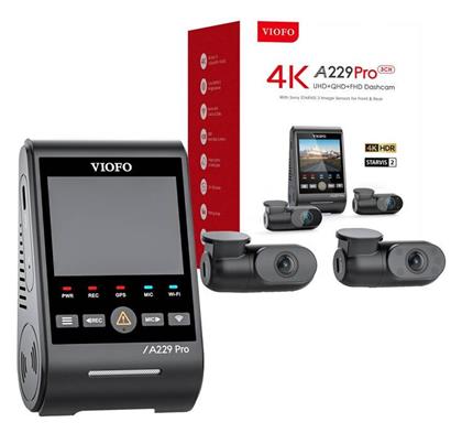 Viofo A229 Pro 3CH Σετ Κάμερα DVR Αυτοκινήτου 4K WiFi, GPS & Κάμερα Οπισθοπορείας