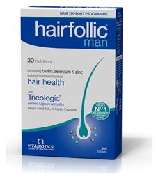 Vitabiotics WellMan Hairfolic Man With Tricologic 60 ταμπλέτες