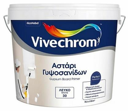 Vivechrom Αστάρι Γυψοσανίδων Eco Οικολογικό Ακρυλικό Υδατοδιαλυτό Αστάρι Γυψοσανίδων Λευκό Κατάλληλο για Γυψοσανίδα 3lt