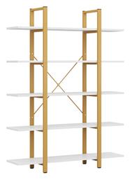 Βιβλιοθήκη Esthon 120x28x180εκ. Λευκή Όψη Μαρμάρου