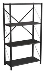 Βιβλιοθήκη Jackrey 60x30x114εκ. Ανθρακί-Μαύρο