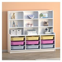 Obia Βιβλιοθήκη Δαπέδου Ξύλινη Λευκή 132.6x30x115cm