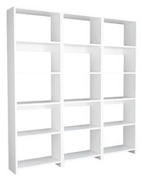 Βιβλιοθήκη Rabuku 146x22x123εκ. Λευκή Απόχρωση