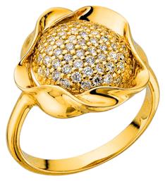 Vogue Γυναικείο Δαχτυλίδι από Ασήμι Επιχρυσωμένο