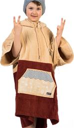 Wave Havaii Cotton Velours Παιδικό Poncho WH4023 Red - beige