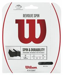 Wilson Revolve Spin Χορδή Τένις Μαύρη 12.2m, Φ1.25mm από το E-tennis