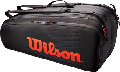 Wilson Tour 12-Pack Τσάντα Πλάτης Τένις 12 Ρακετών Μαύρη