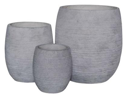 Woodwell Flower Pot-8 Set 3 Γλάστρα Light Grey από το Esmarket