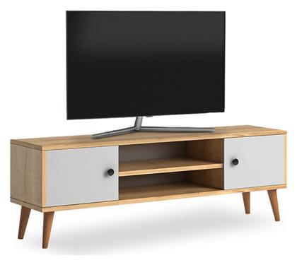 Ξύλινο Έπιπλο Τηλεόρασης Parma White / Oak Μ120xΠ30xΥ40cm από το Designdrops