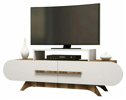 Ξύλινο Hermione Καρυδί - Λευκό 145x36.8x49.8εκ. HM8898.01