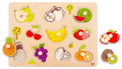 Ξύλινο Παιδικό Puzzle Σφηνώματα Fruits 10pcs για 1+ Ετών Tooky Toys από το GreekBooks