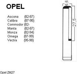 ΖΜ27 Άκοπη λεπίδα για Opel